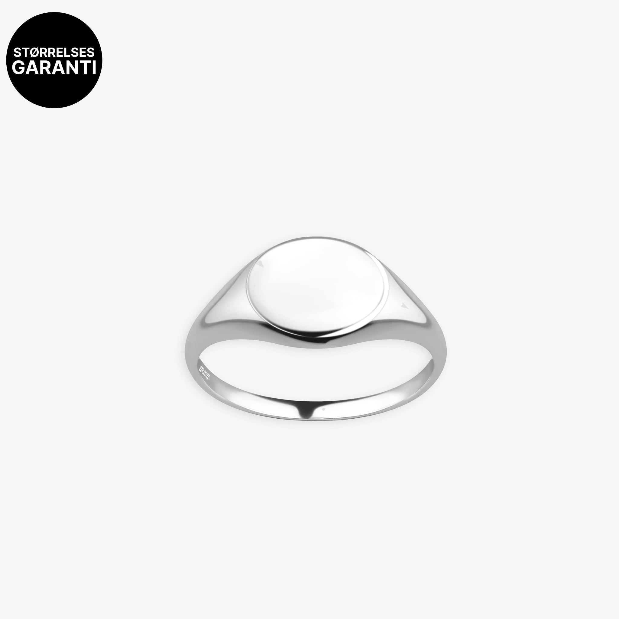 Oval signetring sølv m. gravering