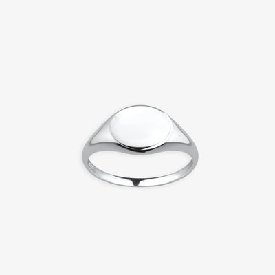 Oval Signet Ring Sølv