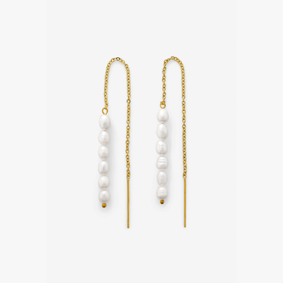 Perle Kædeøreringe i guld