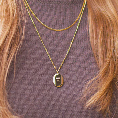 Dobbelt halskæde Flad + Emblem 