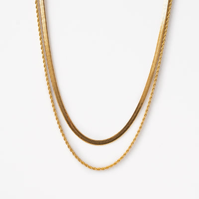 Rope Double Halskæde i guld