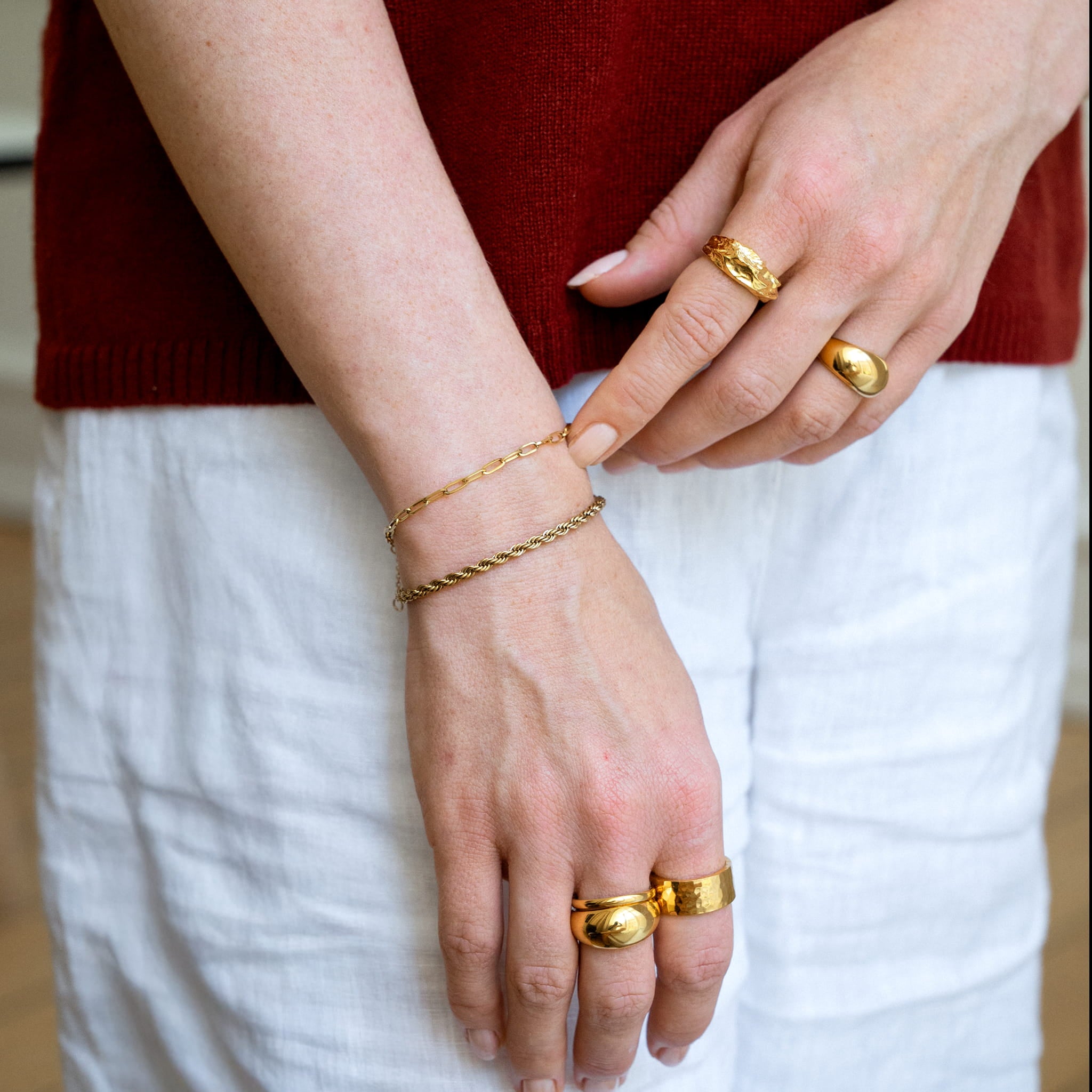 Snoet Tauarmbånd Gullbelagt