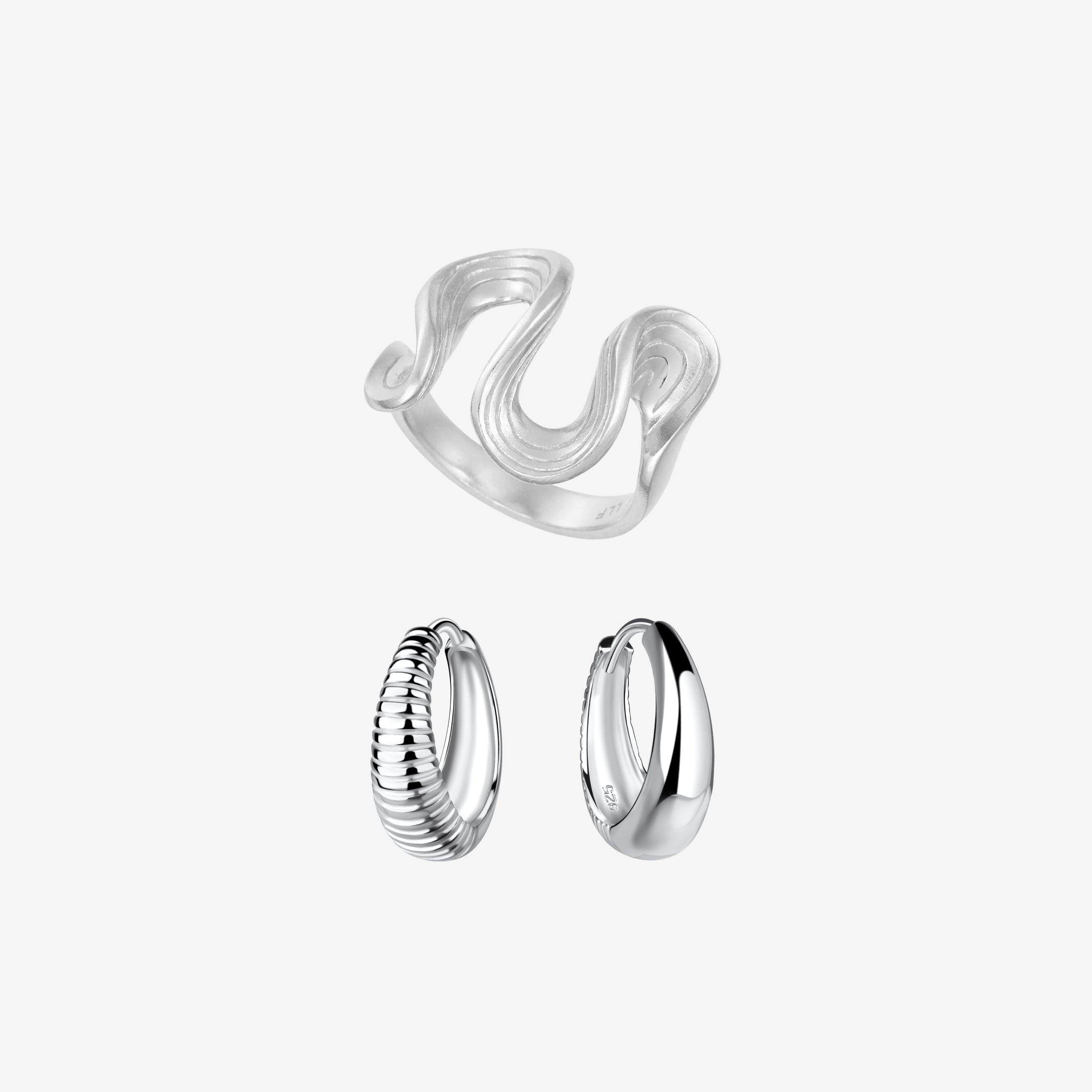 Snoet Wave Huggie Hoop Sett