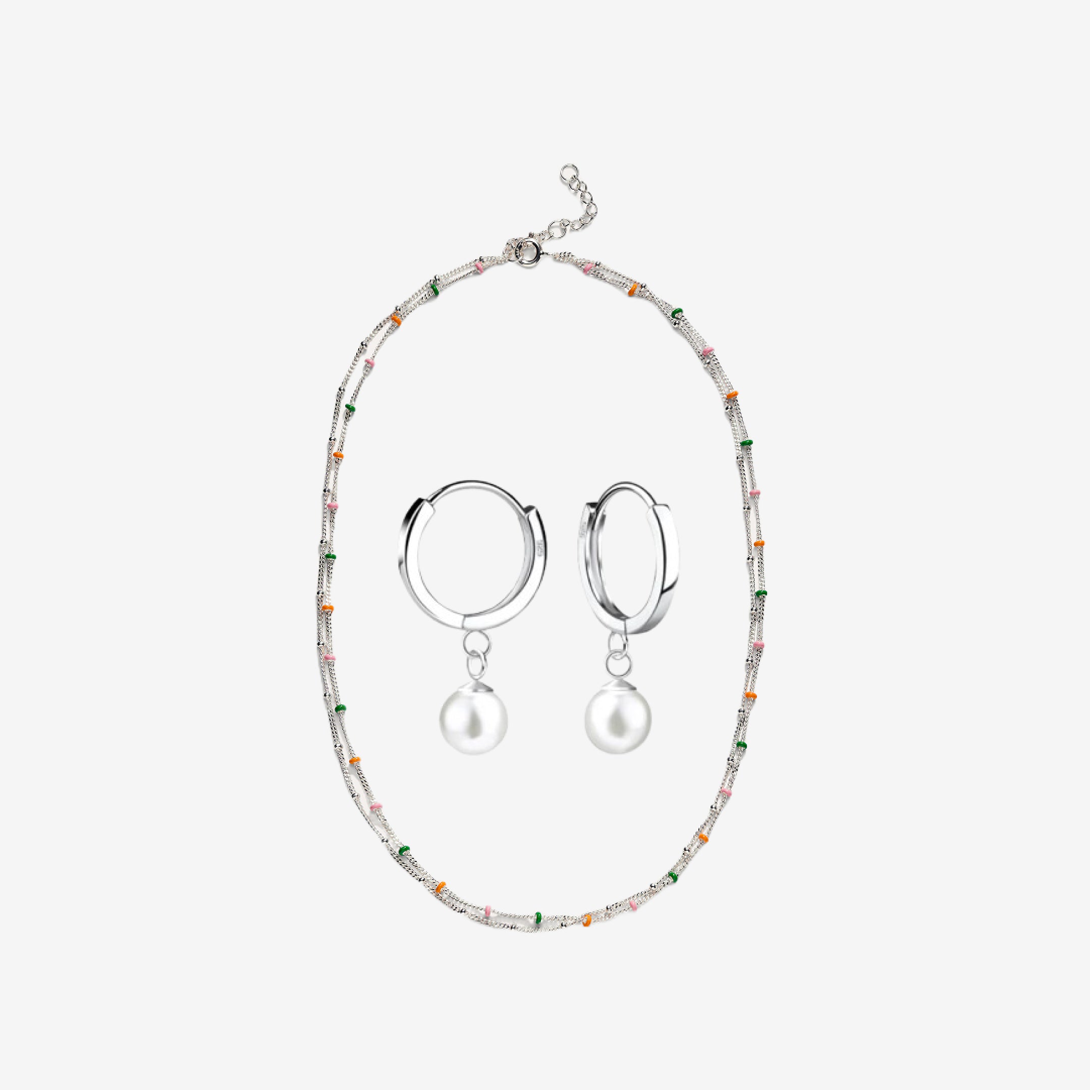 Double Dot Perle Hoop Sett