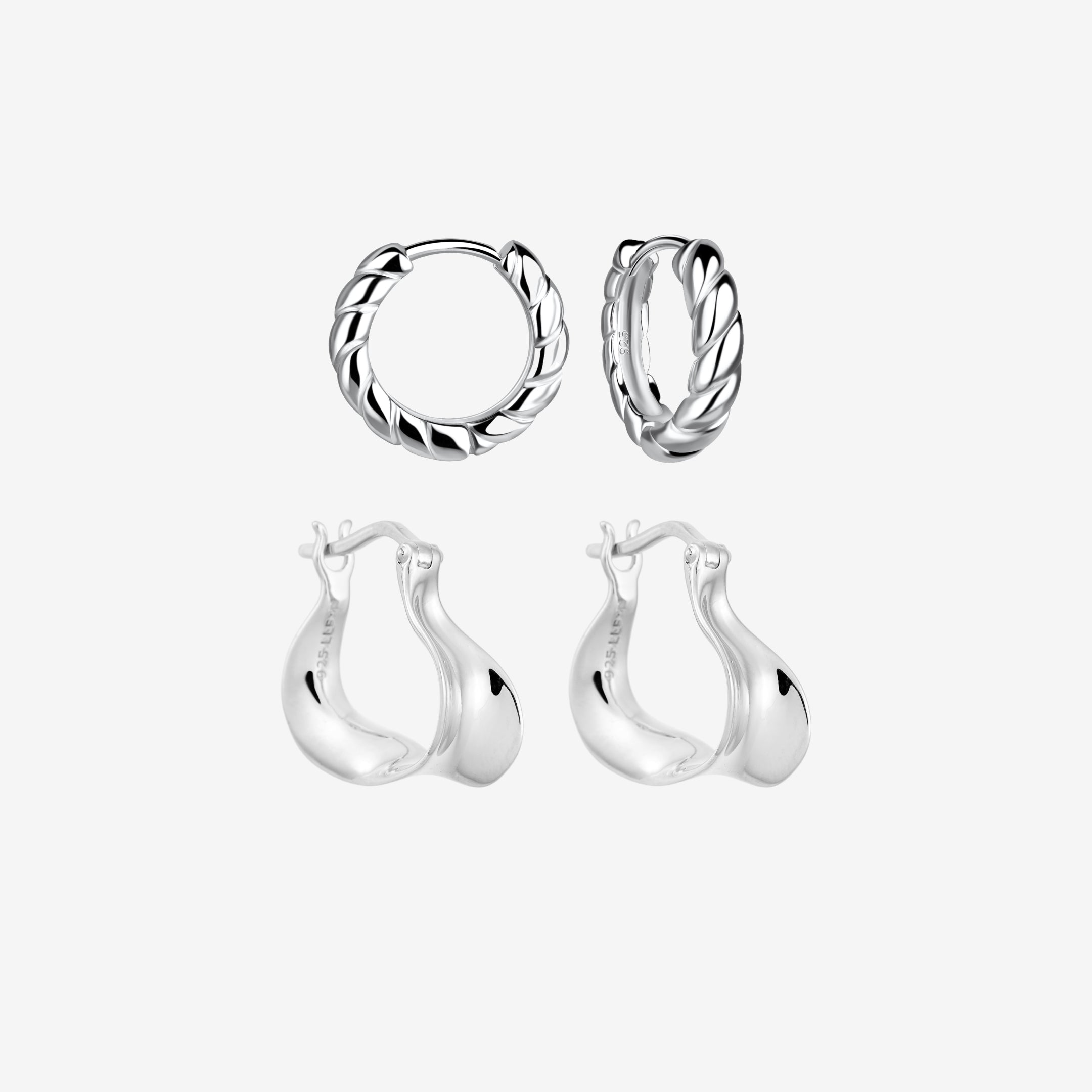 Wave Twisted Hoop Sett